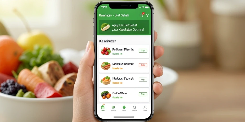 Antarmuka aplikasi 2757 yang intuitif dan menarik untuk Diet Sehat.