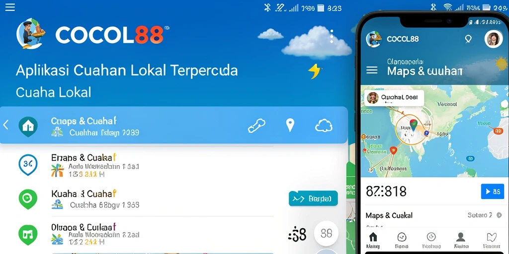 Tampilan antarmuka COCOL88 dengan informasi cuaca terkini.