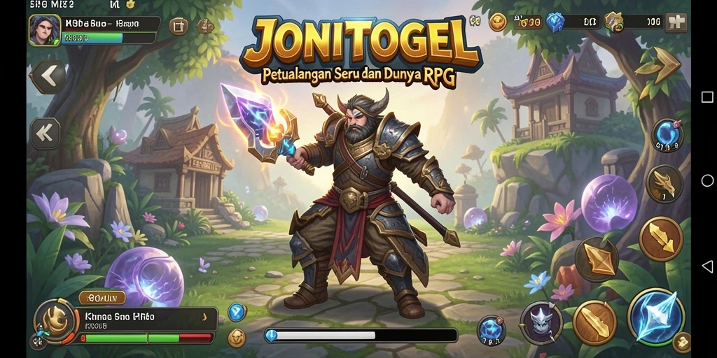 Tampilan antarmuka permainan RPG yang menarik dan interaktif.