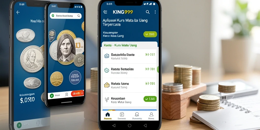 Tampilan antarmuka aplikasi KING999 untuk kurs mata uang yang informatif.