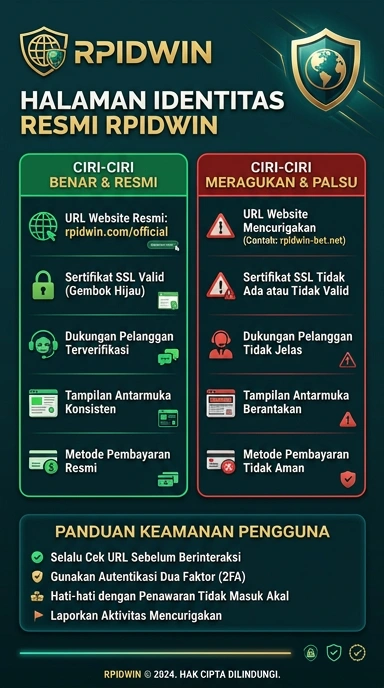 Tampilan kanal resmi rpidwin